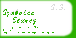 szabolcs sturcz business card